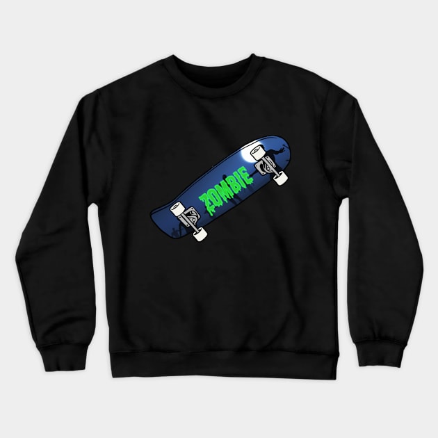 Zombie Skater Crewneck Sweatshirt by Trendy Tshirts